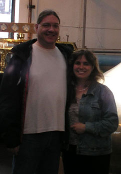 Kari and Mike Sanders in Bowmore Distillery, Scotland