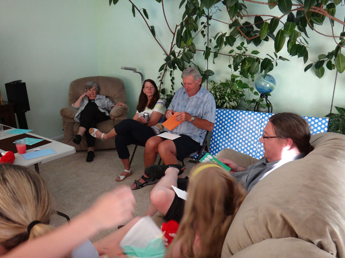 Grandma Kitty (Pat Sanders), Gwenn Sanders (Gwenn Nicholls), Terry Sanders, Michael Sanders, Madeline Lyon, Rannae Lyon (Rannae Sanders)